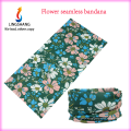 LINGSHANG moda cabelo bandana presente microfibra multifuncional bandana flor design bandana de tubo sem costura